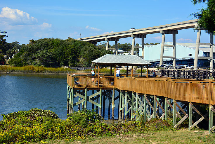 A dock near the bridge to Holden Beach, NC