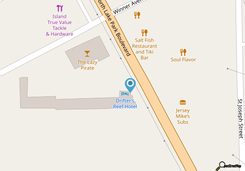 Lazy Pirate Island Sports Grill map location