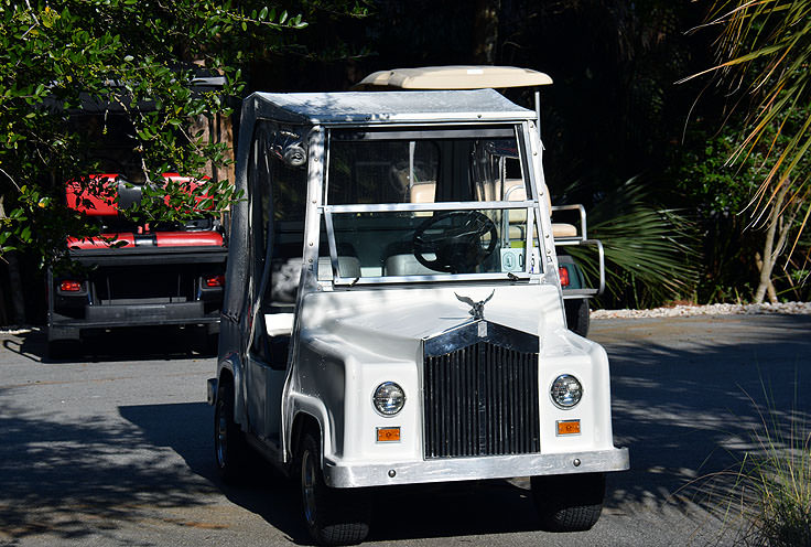 A custom golf cart on Bald Head Island, NC