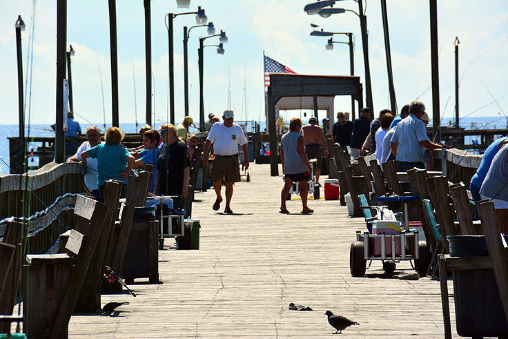 Looking down Yaupon Fishing Pier