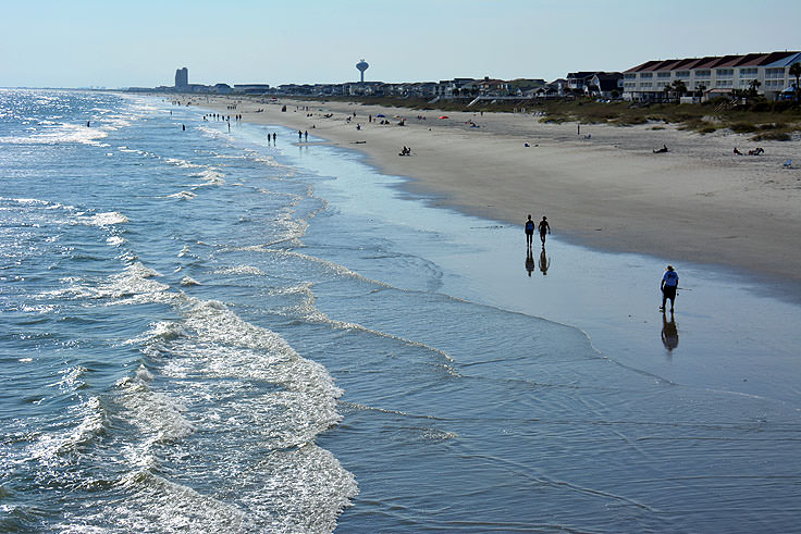 A view of the beach from Ocean Isle Beach Pier