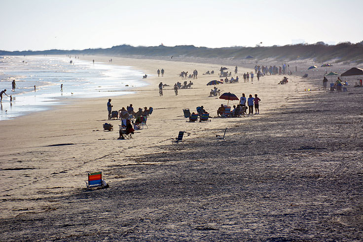 A beach view from Sunset Beach Pier