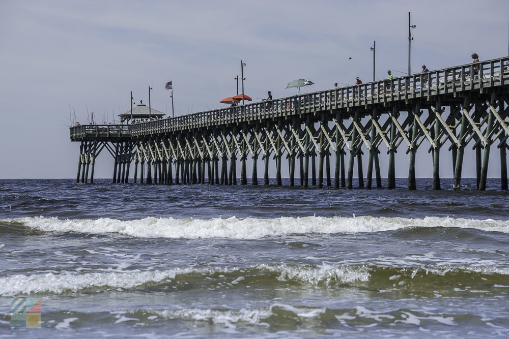 Fishing from the pier on Oak Island