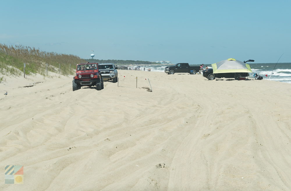 4x4 vehicles on the beach Zeke's Island